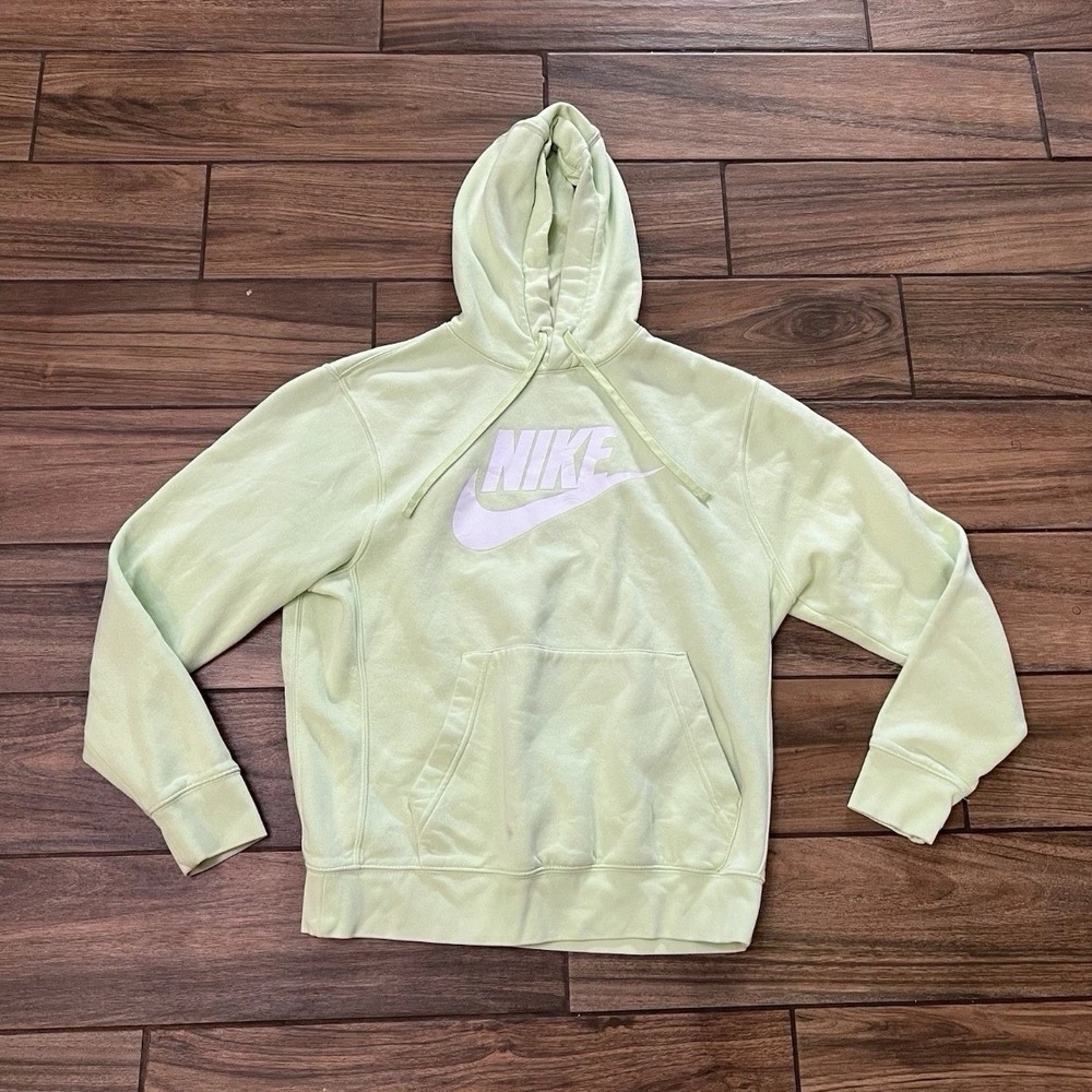 Nike Sportswear Women’s Medium Light Green Logo Hoodie Pullover Sweatshirt